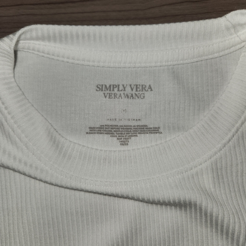 White Ribbed Women's Blouse - Picture 3 of 4